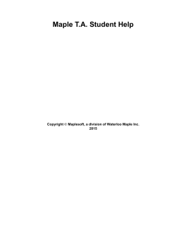 Maple T.A. Student Help
