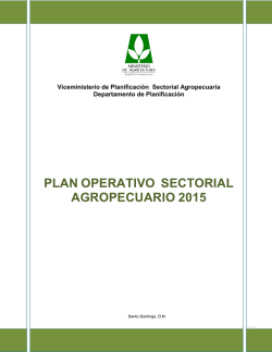 Plan operativo 2015 - Ministerio de Agricultura