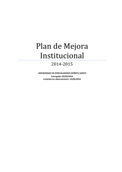 Plan de Mejora Institucional