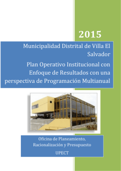 Plan Operativo 2015 - Municipalidad de Villa El Salvador