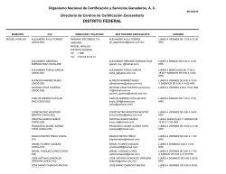 distrito federal - Organismo Nacional de Certificación y Servicios