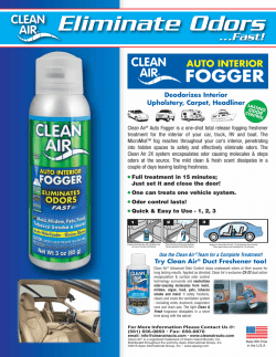 CleanAir® Auto Fogger Sell Sheet - Clean Air