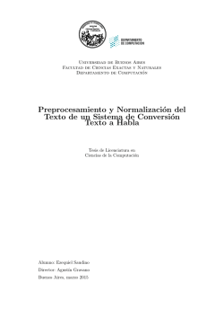 Preprocesamiento y Normalización del Texto de un Sistema de