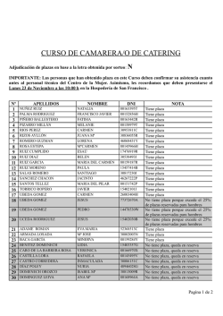 CURSO DE CAMARERA/O DE CATERING