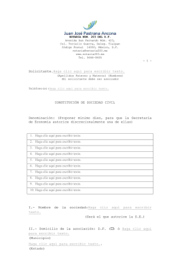 Solicitante.Haga clic aquí para escribir texto. CONSTITUCIÓN DE