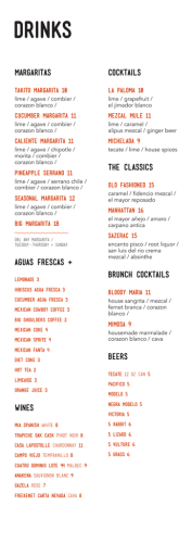 DRINKS - Takito Kitchen