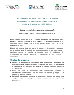 Convocatoria Ponencia - cimipymes 2015| univa