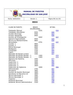 Manual de Clases de Puestos. Actualizado al 23-03