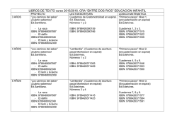 LIBROS DE TEXTO curso 2015/2016. CRA “ENTRE DOS RIOS