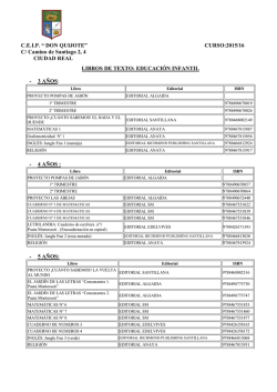 Listado de libros de texto para el curso 2015-16