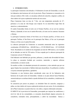 1. INTRODUCCION: La parroquia Camarones está ubicada a 14