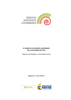 Informe Sismo Los Santos, Santander del 10 de Marzo de 2015