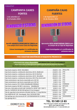 CAMPANYA CAIXES FORTES. RENOVACI&Oacute; ESTOCKS ert