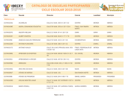 Catalogos de Escuelas Particulares Participantes 2015-2016