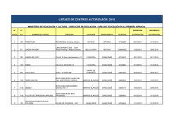 LISTADO DE CENTROS AUTORIZADOS. 2015