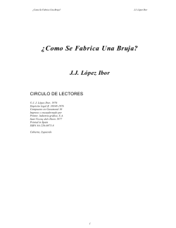 ¿Como Se Fabrica Una Bruja? JJ López Ibor