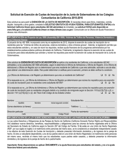 Solicitud de Exención de Cuotas de Inscripción de