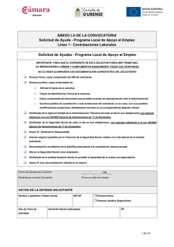 ANEXO I.A DE LA CONVOCATORIA Solicitud de Ayuda