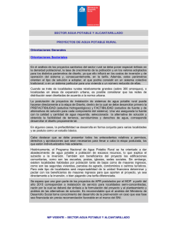 SECTOR AGUA POTABLE Y ALCANTARILLADO PROYECTOS DE