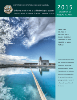 Informe anual sobre la calidad del agua potable