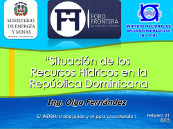 Situación de los Recursos Hídricos en la República Dominicana por