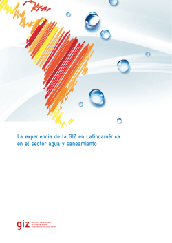 La experiencia de la GIZ en Latinoam&eacute;rica en el sector agua y