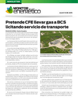 Pretende CFE llevar gas a BCS licitando servicio de transporte