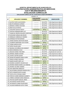 evaluacion curricular - Hospital Departamental de Huancavelica