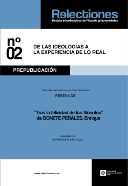 “Tras la felicidad de los filósofos” de BoneTe Perales