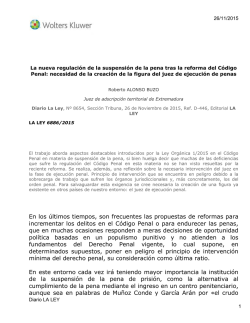 La nueva regulación de la suspensión de la pena tras la reforma del