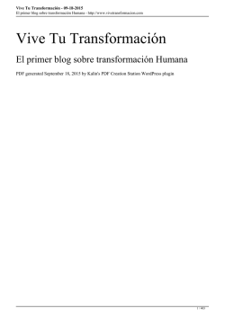 Vive Tu Transformaci&oacute;n - 09-18-2015