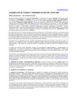 ACUERDO CON EL CLIENTE Y TÉRMINOS DE USO DEL SITIO WEB