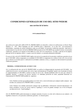CONDICIONES GENERALES DE USO DEL SITIO