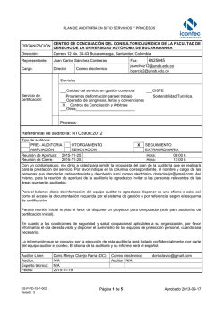 PLAN DE AUDITORIA EN SITIO - Universidad Autónoma de
