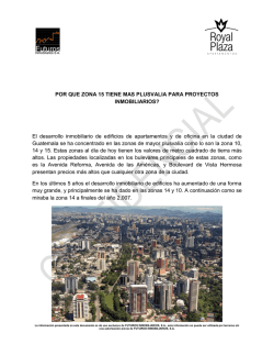 POR QUE ZONA 15 TIENE MAS PLUSVALIA PARA PROYECTOS