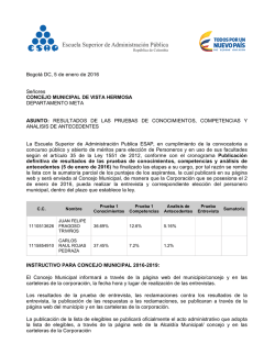 Bogotá DC, 5 de enero de 2016 Señores CONCEJO MUNICIPAL