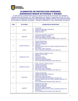 Elementos de Proteccion Personal y RopaTrabajo 2015