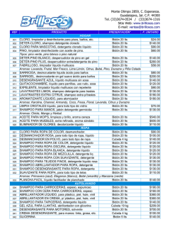 Descargar lista de productos - Productos de Limpieza BRILLOSOS