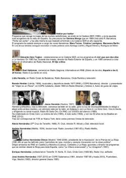Hablar por hablar Programa que recoge la magia de las