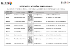 DIRECTORIO DE ATENCIÓN A MUNICIPALIDADES