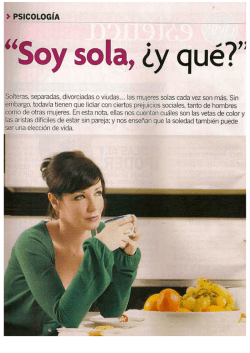 “Soy sola, ¿y qué?” - Fabiana Porracin Psicologa y Antropologa