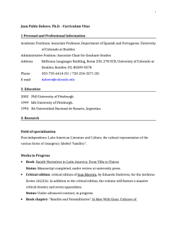 Curriculum Vitae - VIVO CU-Boulder
