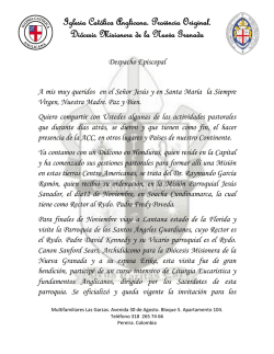 Iglesia Católica Anglicana. Provincia Original. Diócesis Misionera