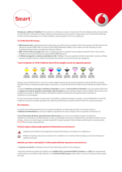Tu Tarifa Smart M incluye… Y para completar tu Tarifa Vodafone