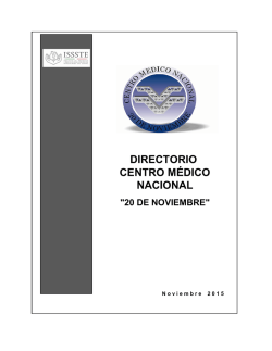 Directorio Telefonico () - Centro Medico Nacional 20 de Noviembre