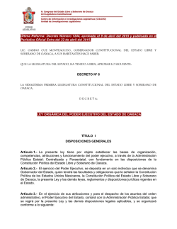 Última Reforma: Decreto Número 1244, aprobado