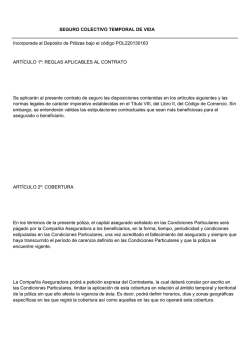 SEGURO COLECTIVO TEMPORAL DE VIDA Incorporada al