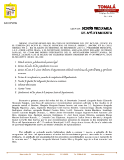 ASUNTO: SESIÓN ORDINARIA DE AYUNTAMIENTO