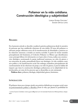 Poliamor en la vida cotidiana. Construcci&oacute;n ideol&oacute;gica y