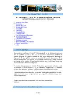 - 1 / 30 - Proa al Centro N° 162 – 12/09/2015 RECORDAMOS LA